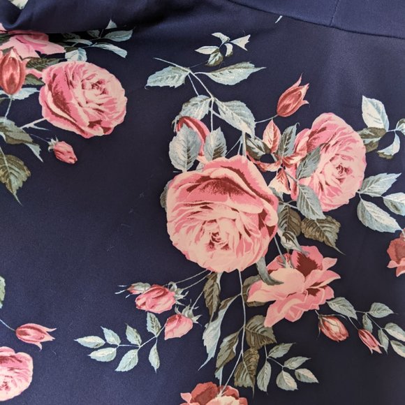 2/$45 Fifty Street Navy Floral A-Line Dress - Picture 3 of 5